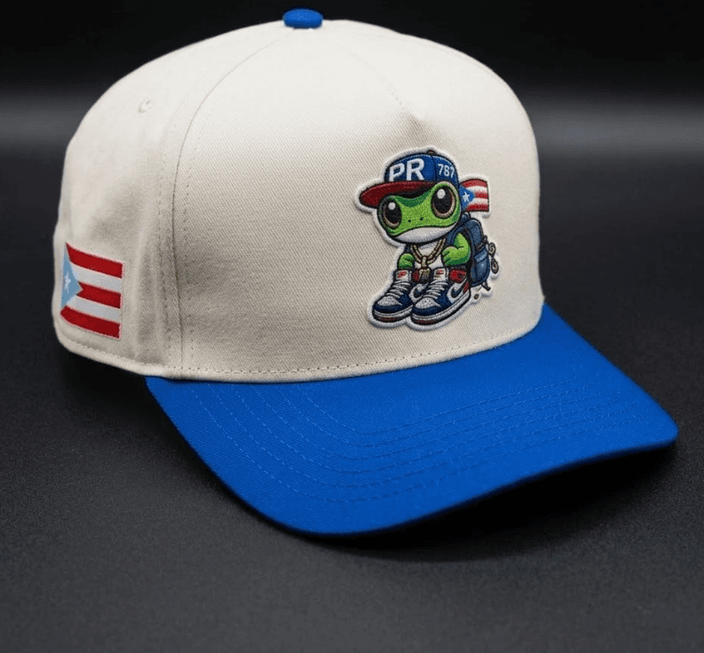 Gorra ED-787 Coquí 787 en crema y azul royal
